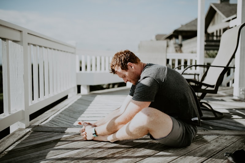 Man stretching for recovery — peptide therapy